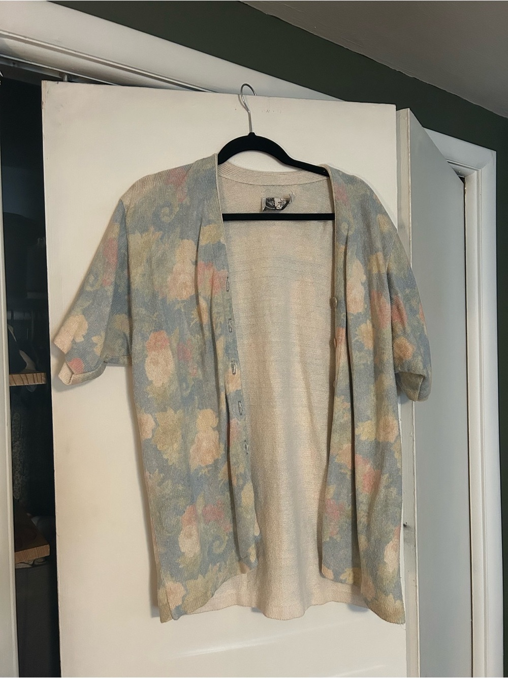 Gabriella T. Cream and Pastel Floral Knit Top